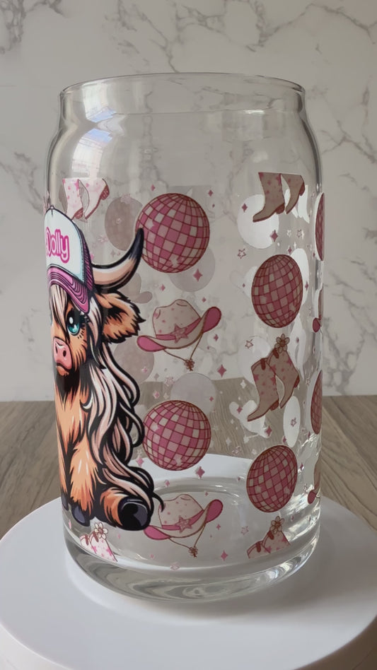 western cow glass cup