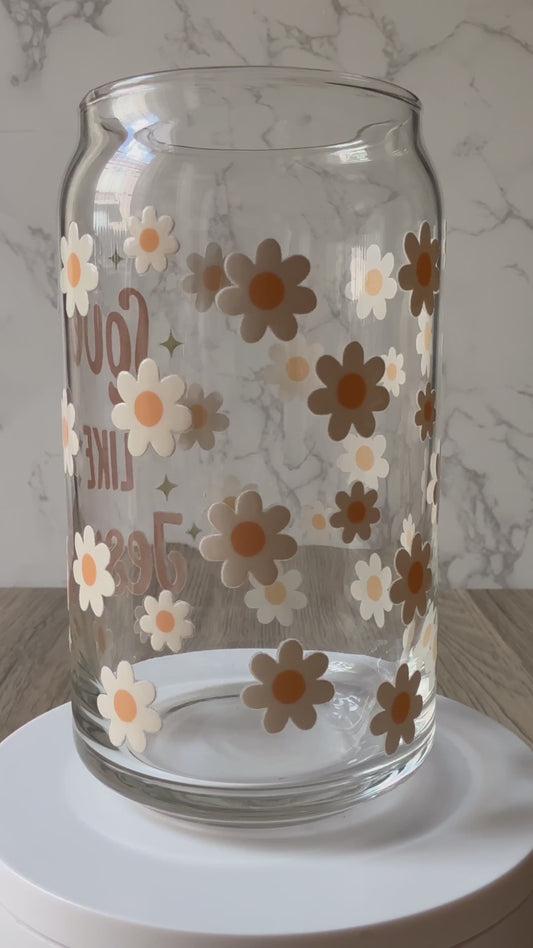 love like Jesus glass cup
